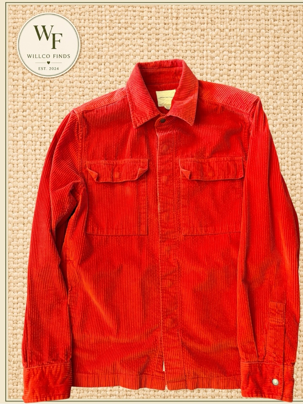 American Eagle Outfitters Red Corduroy Shirt Jacket Size XS